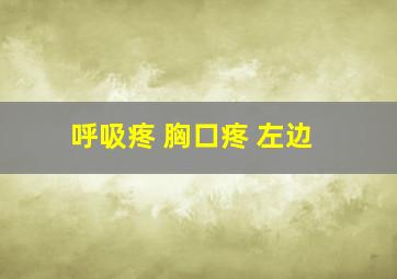 呼吸疼 胸口疼 左边